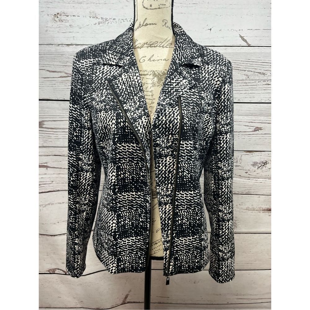 Grace Elements size 10 black and white zip up jacket - 2732